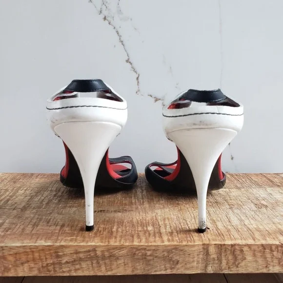 Givenchy Heels Womens 37 Black Leather Slingback Archival - Picture 5 of 8